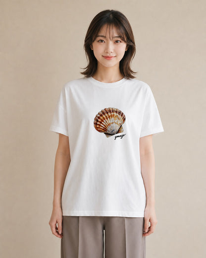 Tシャツ レディース ヤドカリ 海の生き物 海 イラスト ニュアンス レイヤード 友達ギフト 白T YMAZO