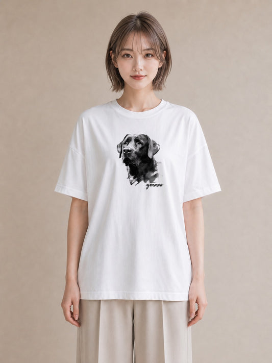 Tシャツ レディース ラブラドールレトリバー 犬 いぬ イラスト 旅行コーデ 散歩 お出かけ 白T