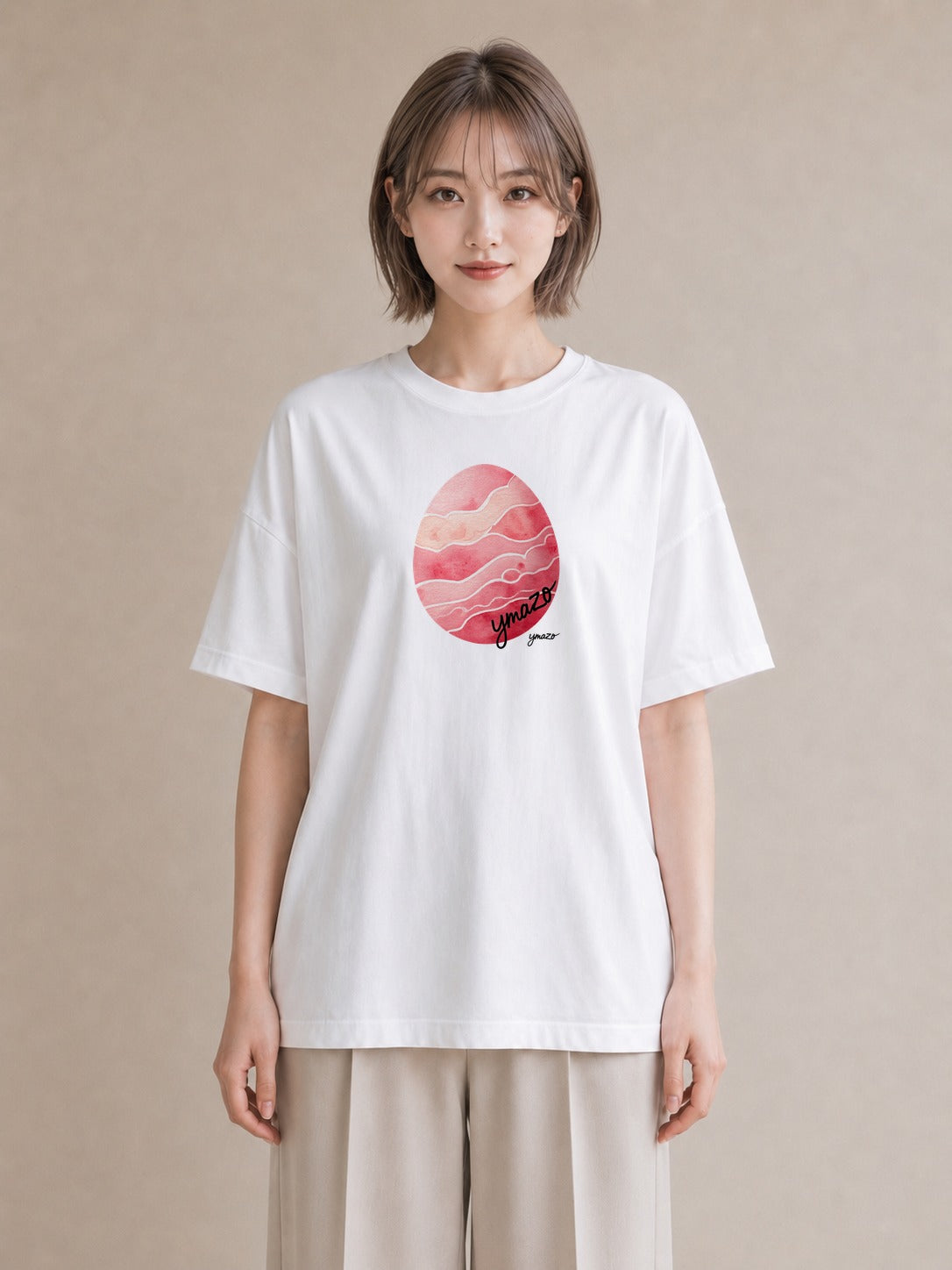 Tシャツ レディース 海 星空 宇宙 イラスト ラフ 散歩 お出かけ 白T YMAZO