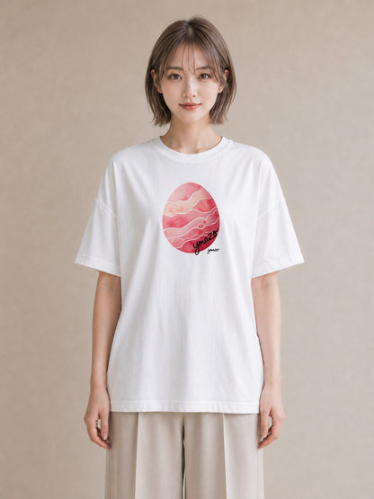 Tシャツ レディース 海 星空 宇宙 イラスト ラフ 散歩 お出かけ 白T YMAZO