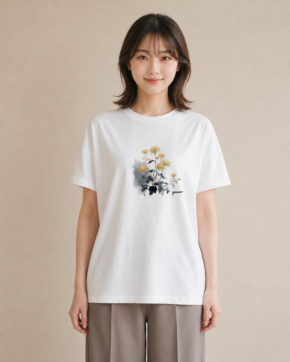 Tシャツ レディース たんぽぽ 花 花柄 イラスト 北欧風 ギフト 母の日 白T YMAZO