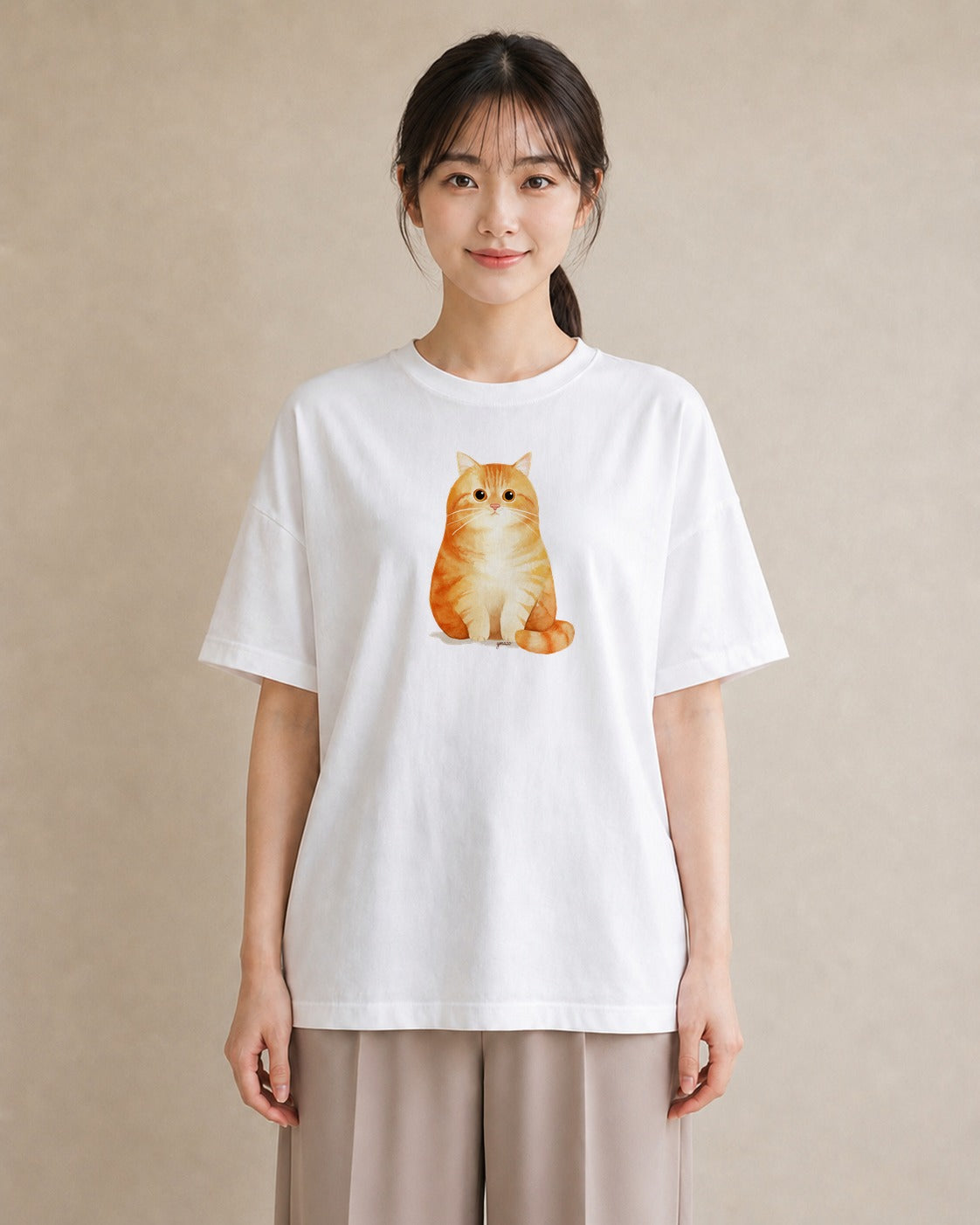 半袖Tシャツ レディース アメリカンショートヘア 猫 ねこ イラスト ポップ 旅行 母娘コーデ 白T YMAZO