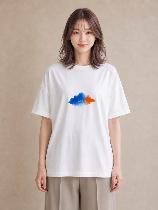 プリントTシャツ レディース 空 星空 宇宙 イラスト 水彩風 部屋着 女性向けギフト 白T YMAZO