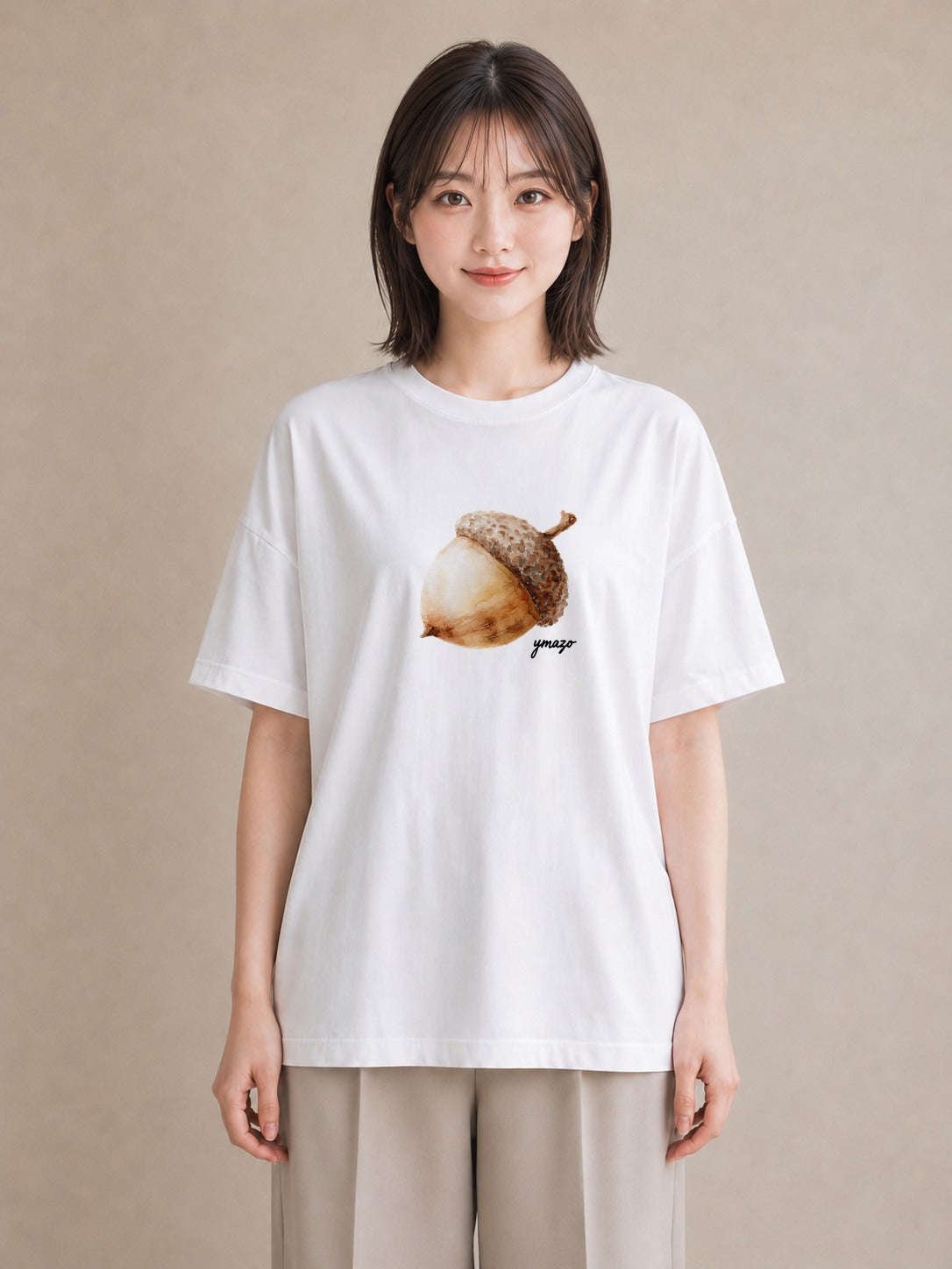 Tシャツ レディース リス ペット 動物 イラスト カジュアル 海 カフェ巡り 白T YMAZO