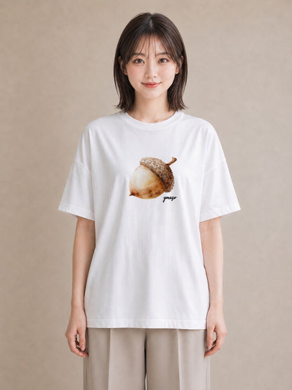 Tシャツ レディース リス ペット 動物 イラスト カジュアル 海 カフェ巡り 白T YMAZO