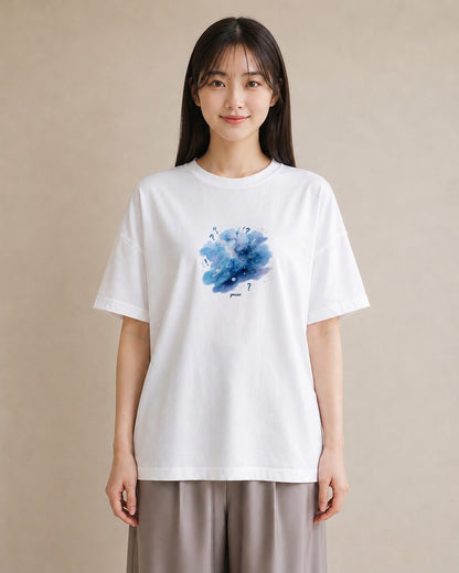 Tシャツ レディース 魚座 星空 宇宙 イラスト 抜け感 社会人 女性 白T YMAZO