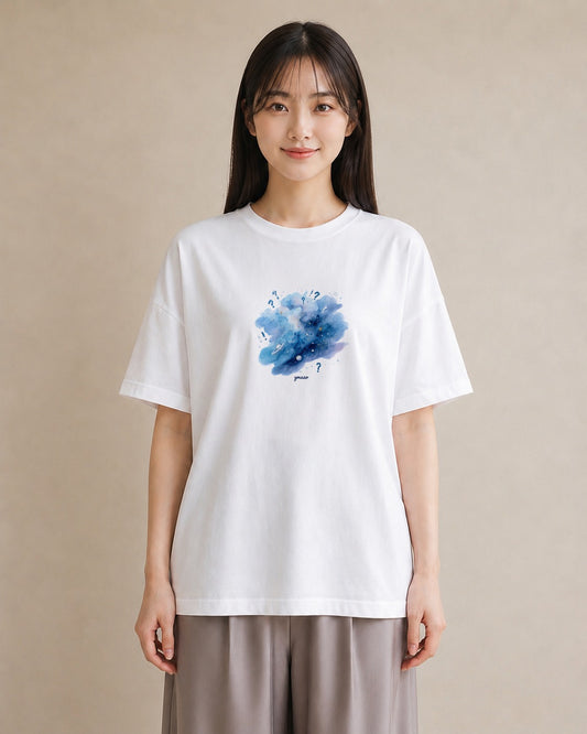 Tシャツ レディース 魚座 星空 宇宙 イラスト 抜け感 社会人 女性 白T YMAZO