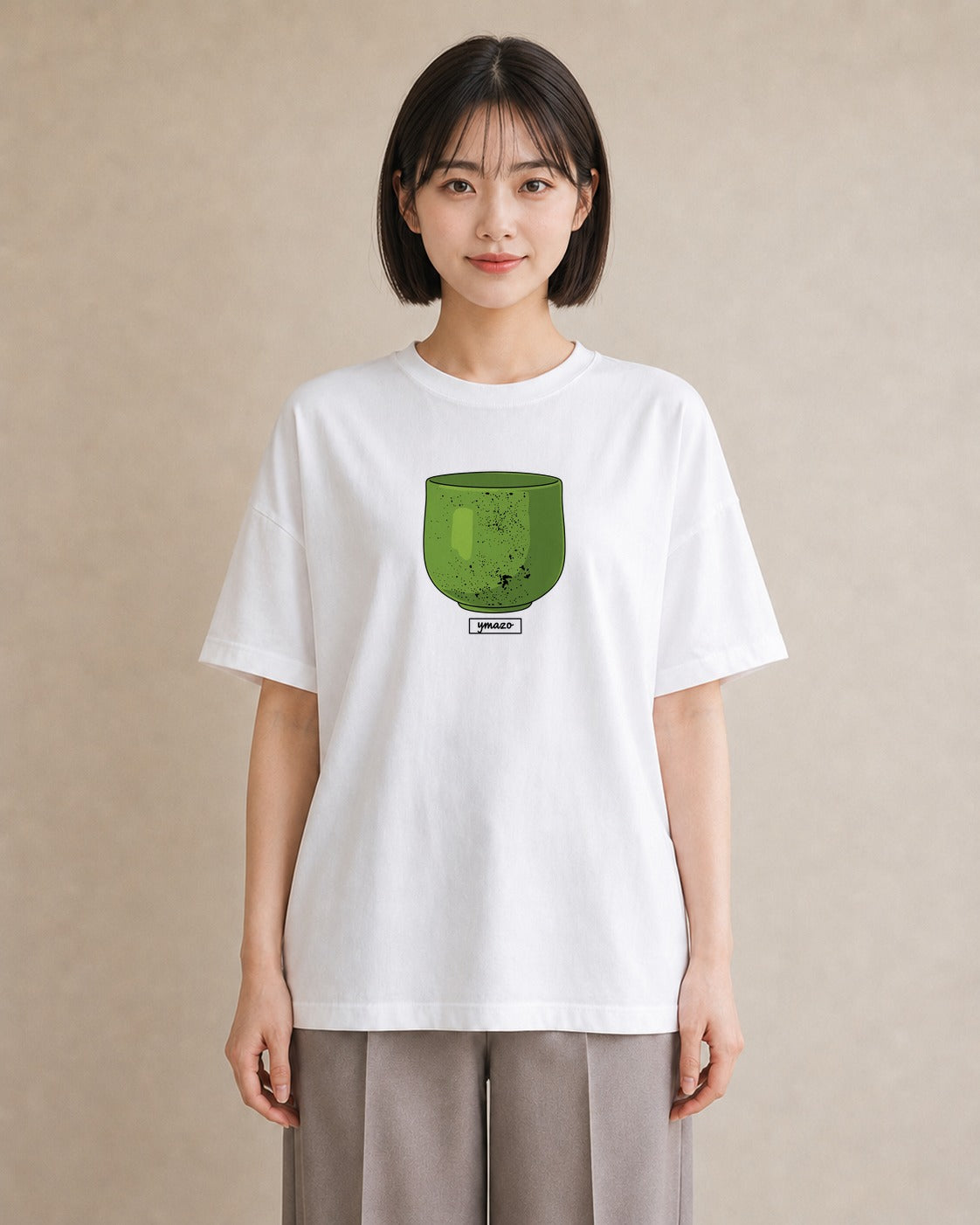 グラフィックTシャツ レディース 抹茶 食べ物 フード イラスト ナチュラル 部屋着 女性向けギフト 白T YMAZO