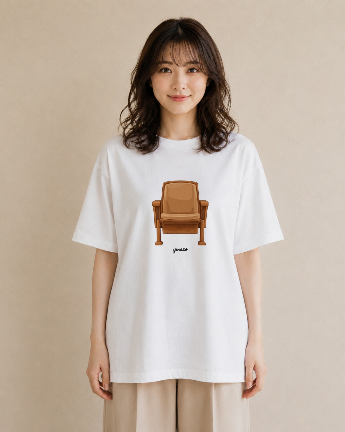 グラフィックTシャツ レディース 窓辺の椅子 窓辺 椅子 ナチュラル アンティーク イラスト 社会人 女性 白T YMAZO