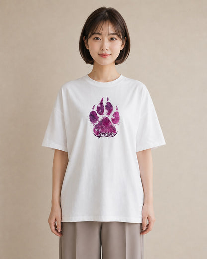 Tシャツ レディース 猫の手 猫 ねこ イラスト 抜け感 女子会 お揃い 白T YMAZO