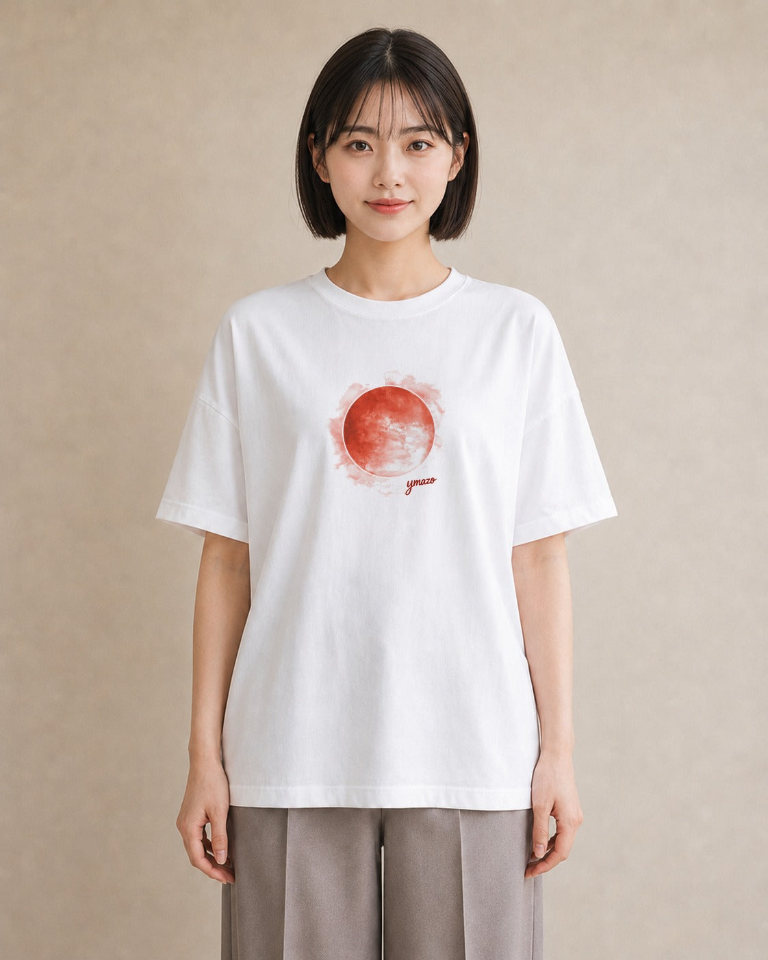デザインTシャツ レディース 満月 星空 宇宙 イラスト ガーリー ルームウェア ギフト 白T YMAZO