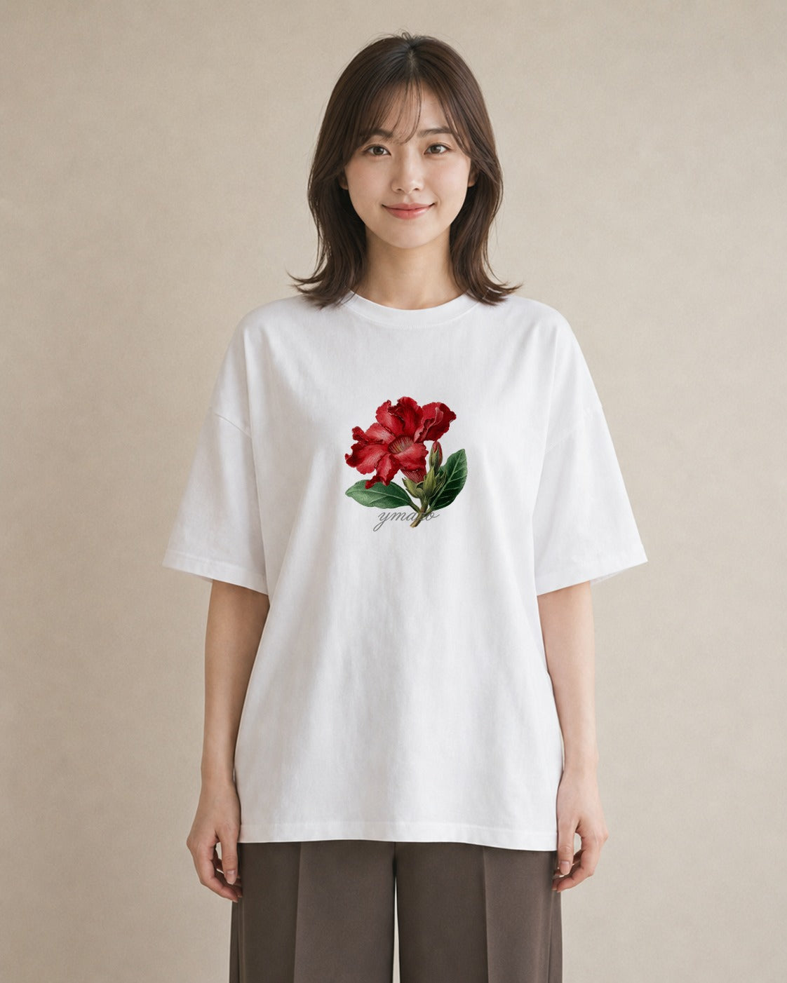 プリントTシャツ レディース カーネーション 花 花柄 イラスト レトロ ホワイトデー 春服 白T