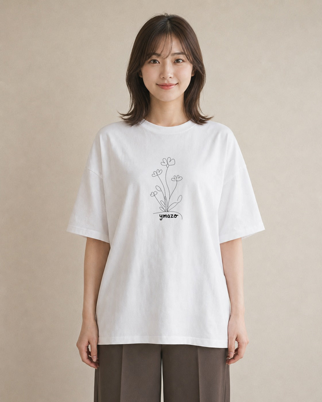 プリントTシャツ レディース 観葉植物 ボタニカル 植物 イラスト ラフカジュアル 女子会 お揃い 白T YMAZO