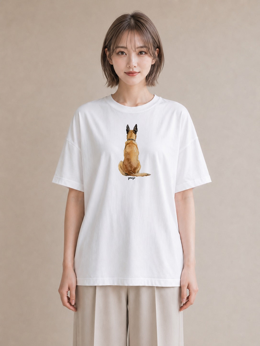 グラフィックTシャツ レディース アビシニアン 猫 ねこ イラスト きれいめ 帰省 ラフ 白T YMAZO