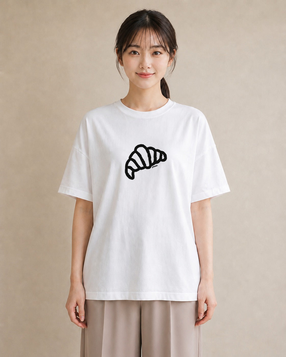 Tシャツ レディース パン ベーカリー レトロ イラスト ラフ 社会人 女性 白T YMAZO