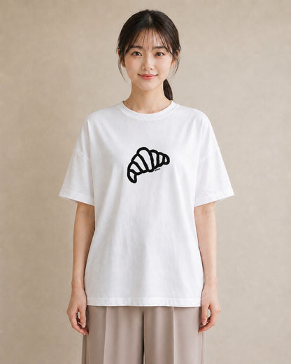 Tシャツ レディース パン ベーカリー レトロ イラスト ラフ 社会人 女性 白T YMAZO