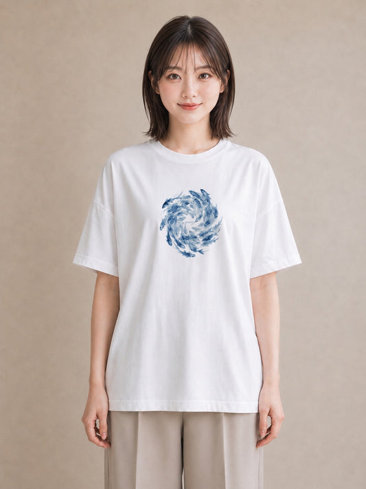 Tシャツ レディース グッピー ペット 動物 イラスト ヴィンテージ風 カジュアルコーデ 買い物 白T YMAZO