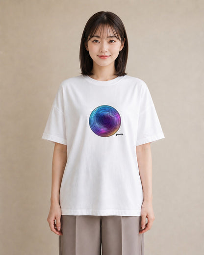 デザインTシャツ レディース 宇宙 星空 イラスト 水彩風 誕生日プレゼント 綿100 白T YMAZO