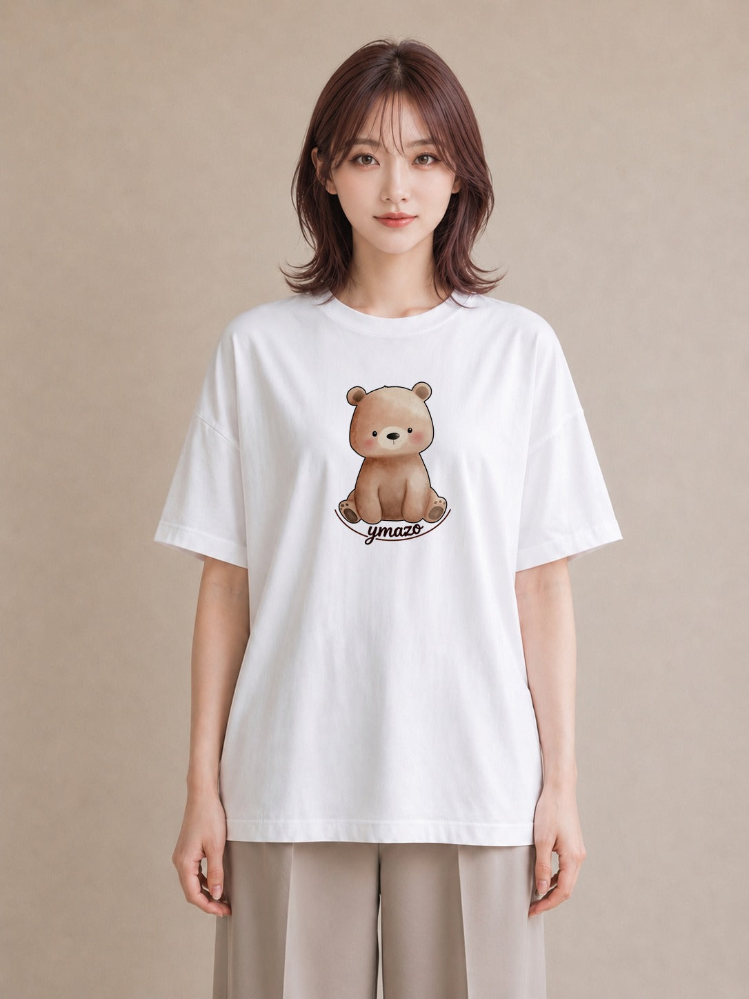 半袖Tシャツ レディース ナマケモノ 動物 アニマル イラスト ミニマル レイヤード 友達ギフト 白T YMAZO