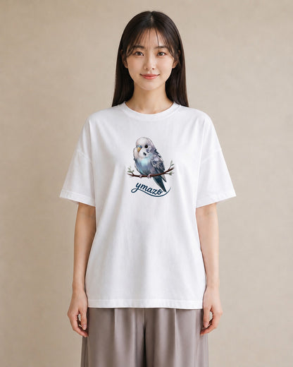 プリントTシャツ レディース 文鳥 ペット 動物 イラスト お洒落 帰省 ラフ 白T YMAZO