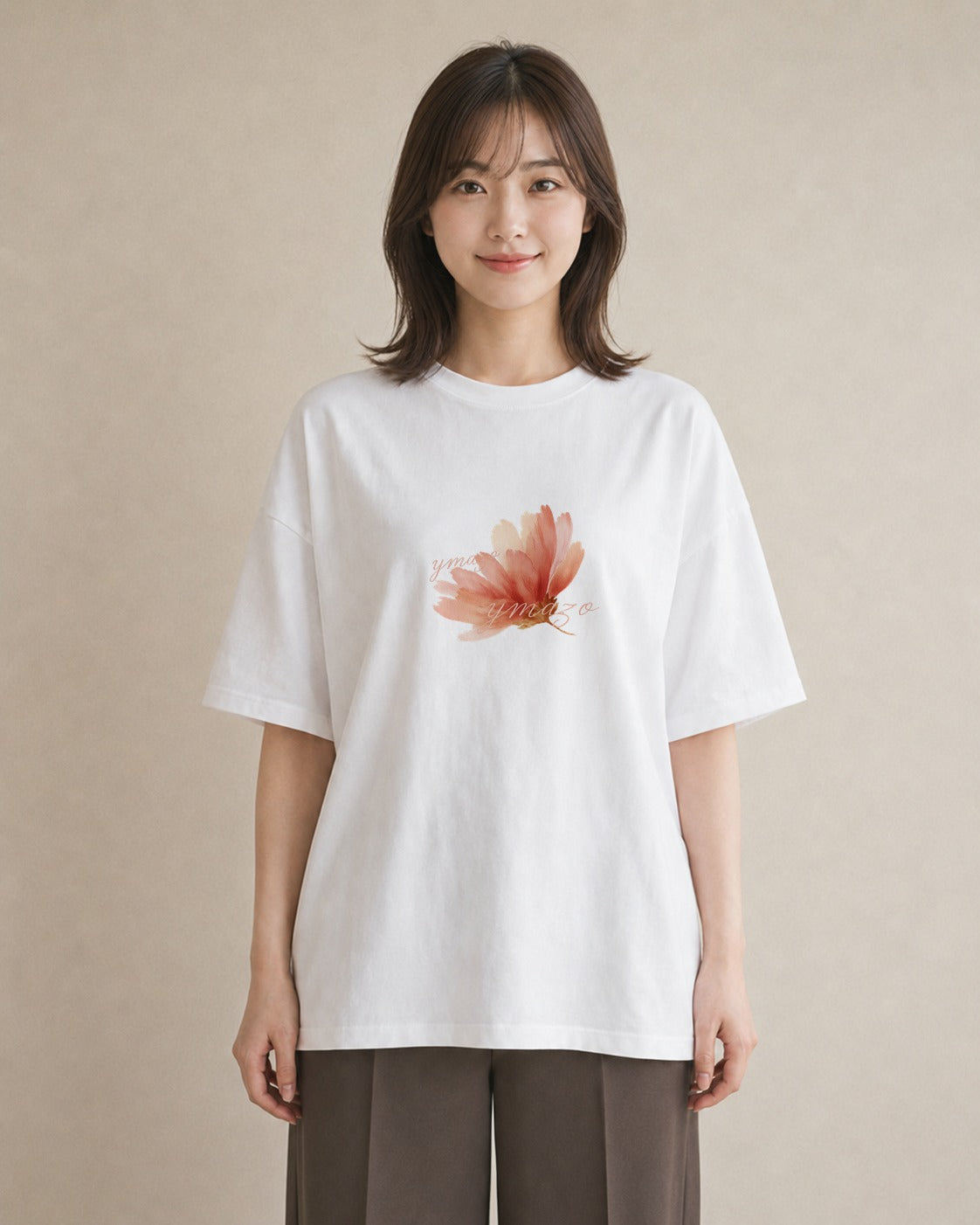 グラフィックTシャツ レディース たんぽぽ 花 花柄 イラスト 韓国風 春服 ミセス 白T