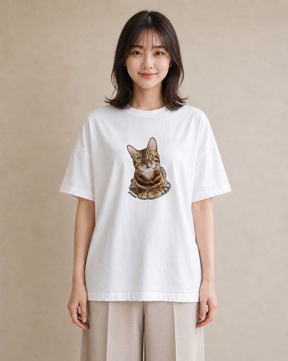 Tシャツ レディース 肉球 猫 ねこ イラスト ガーリー 社会人 女性 白T YMAZO