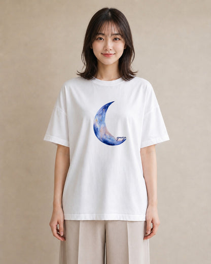 グラフィックTシャツ レディース 双子座 星空 宇宙 イラスト ニュアンス カフェ服 クリスマス 白T YMAZO