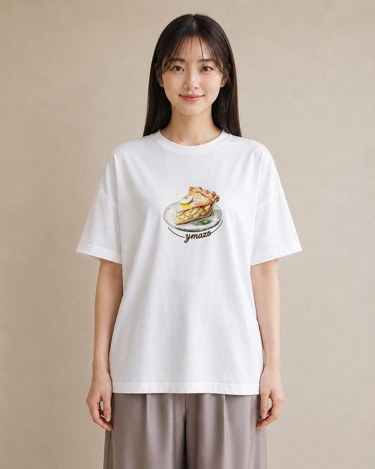 半袖Tシャツ レディース クロワッサン 食べ物 フード イラスト 抜け感 お出かけ 普段着 白T YMAZO