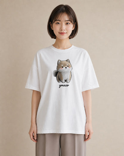 グラフィックTシャツ レディース 柴犬 しばいぬ 犬 いぬ イラスト ミニマル 週末コーデ 敬老の日 白T YMAZO