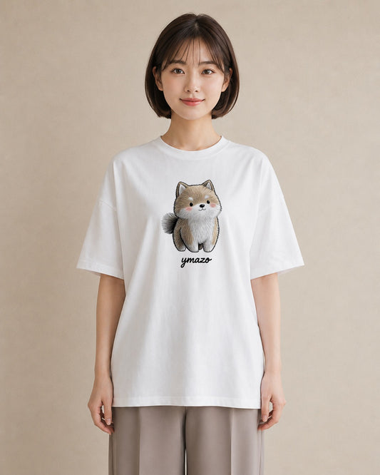 グラフィックTシャツ レディース 柴犬 しばいぬ 犬 いぬ イラスト ミニマル 週末コーデ 敬老の日 白T