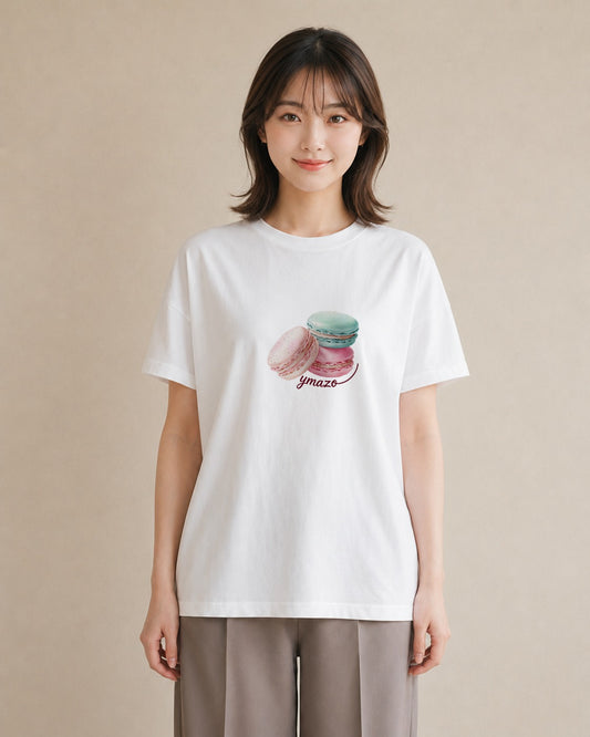 半袖Tシャツ レディース チョコ 食べ物 フード イラスト 上品 ビーチ デイリーウェア 白T YMAZO