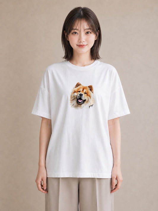 プリントTシャツ レディース 柴犬 しばいぬ 犬 いぬ イラスト こなれ感 散歩 お出かけ 白T YMAZO