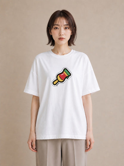 プリントTシャツ レディース アイス 食べ物 フード イラスト きれいめカジュアル 週末コーデ 敬老の日 白T YMAZO