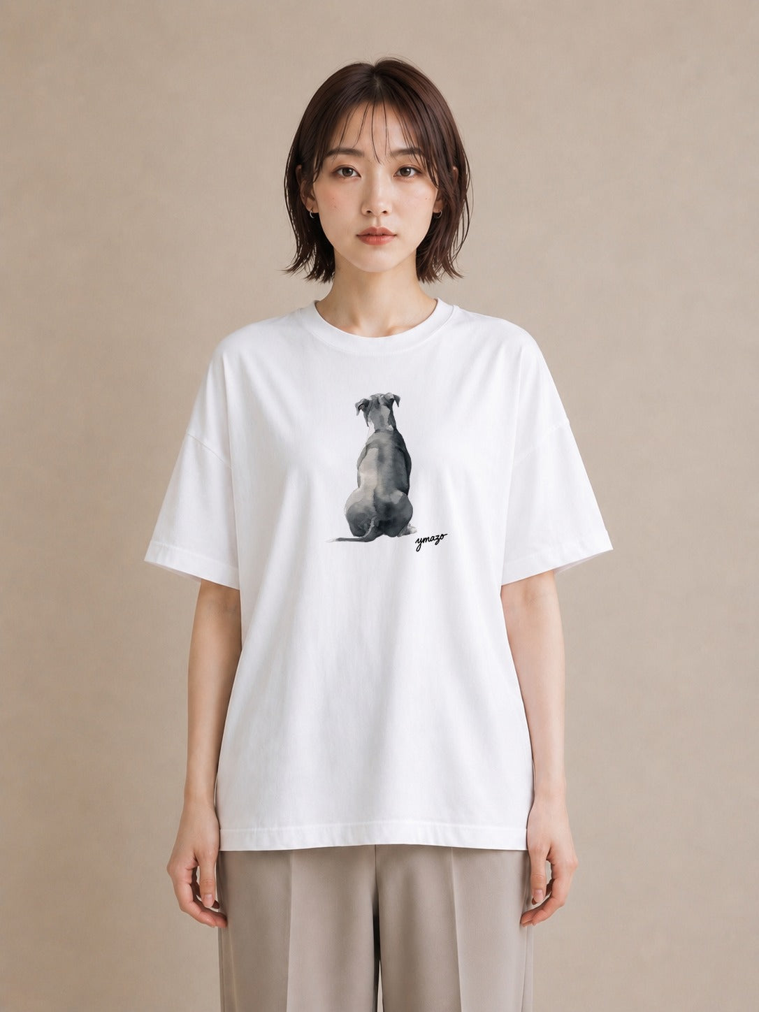 Tシャツ レディース 犬 いぬ イラスト カジュアル 女子会 お揃い 白T YMAZO