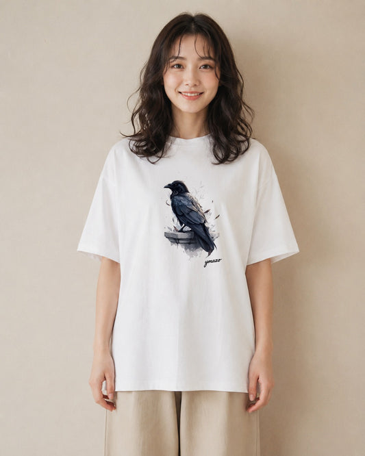 Tシャツ レディース 九官鳥 ペット 動物 イラスト シンプル 旅行 母娘コーデ 白T YMAZO