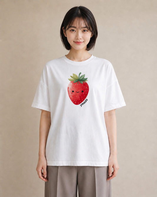 グラフィックTシャツ レディース ショートケーキ 食べ物 フード イラスト きれいめ 母の日 ビーチ 白T YMAZO