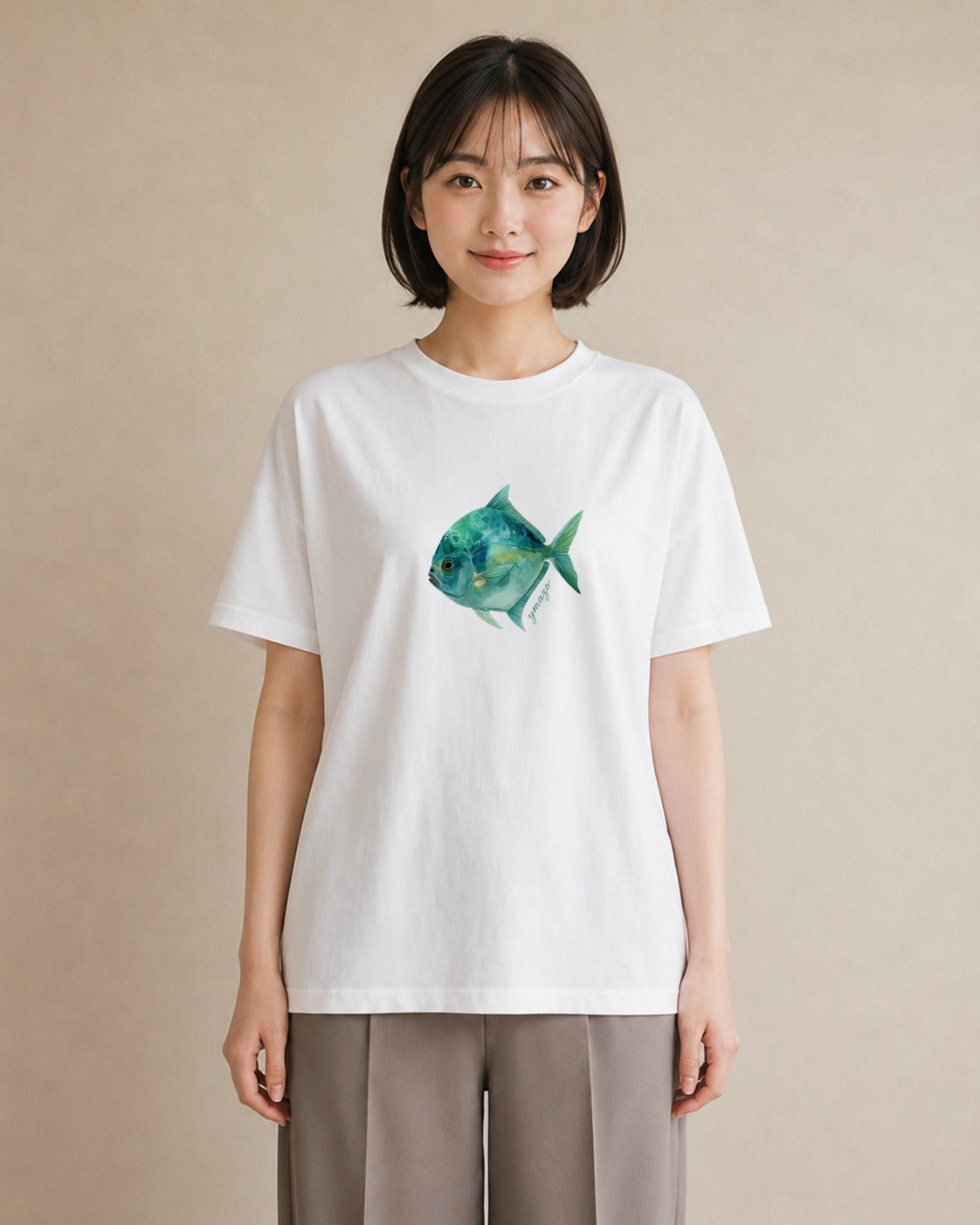 デザインTシャツ レディース 出目金 ペット 動物 イラスト フェミニン 敬老の日 ホワイトデー 白T YMAZO