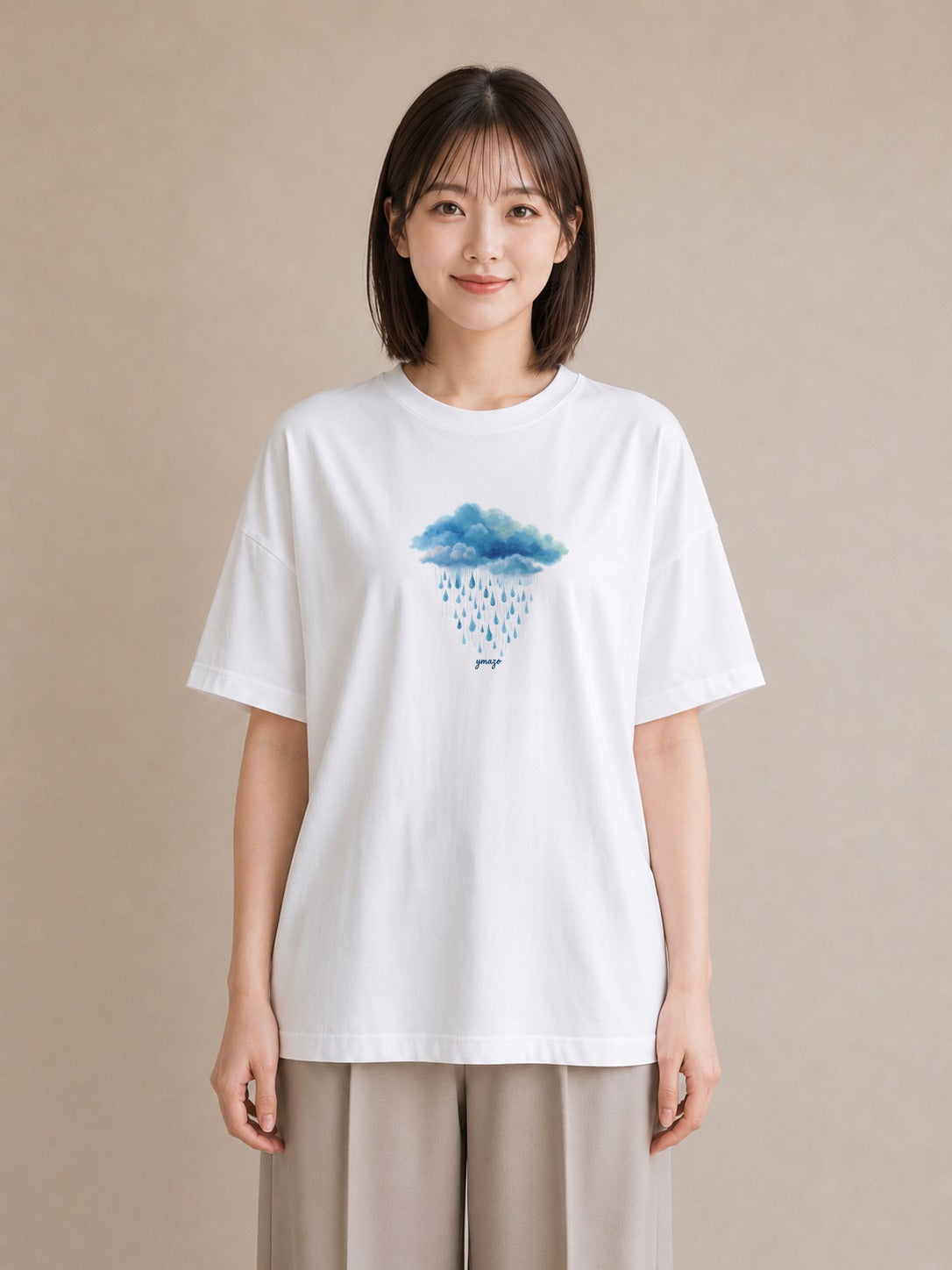 グラフィックTシャツ レディース 虹 星空 宇宙 イラスト デイリーウェア 休日 白T YMAZO