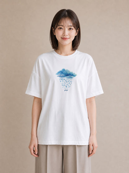 グラフィックTシャツ レディース 虹 星空 宇宙 イラスト デイリーウェア 休日 白T YMAZO