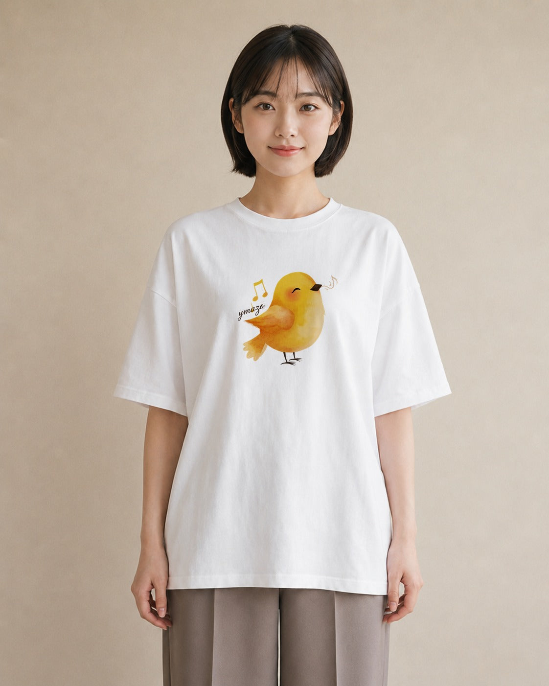 グラフィックTシャツ レディース マメルリハ ペット 動物 イラスト ユニーク お出かけ 普段着 白T YMAZO