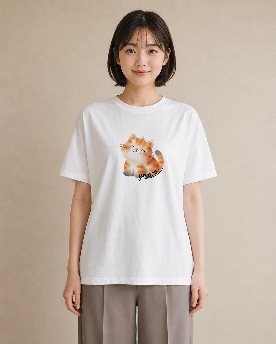 デザインTシャツ レディース とら 動物 アニマル イラスト きれいめ 秋コーデ おしゃれギフト 白T YMAZO