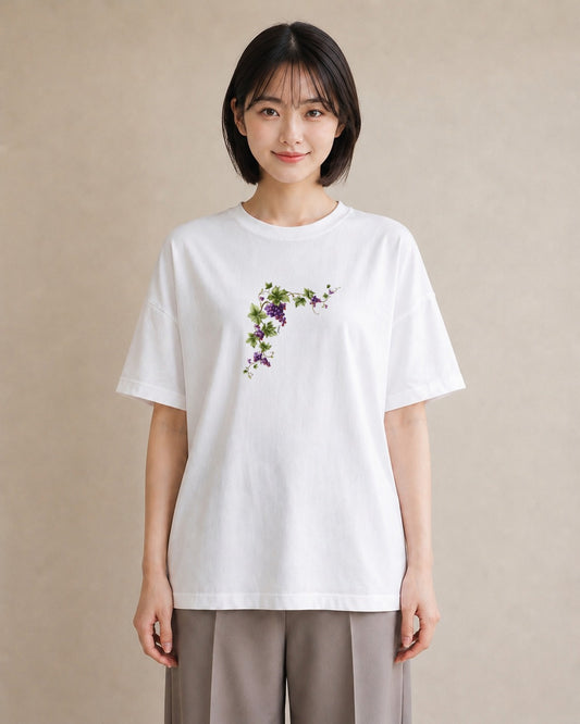 Tシャツ レディース つる 植物 ボタニカル イラスト ミニマル 女性向けギフト 散歩 白T YMAZO