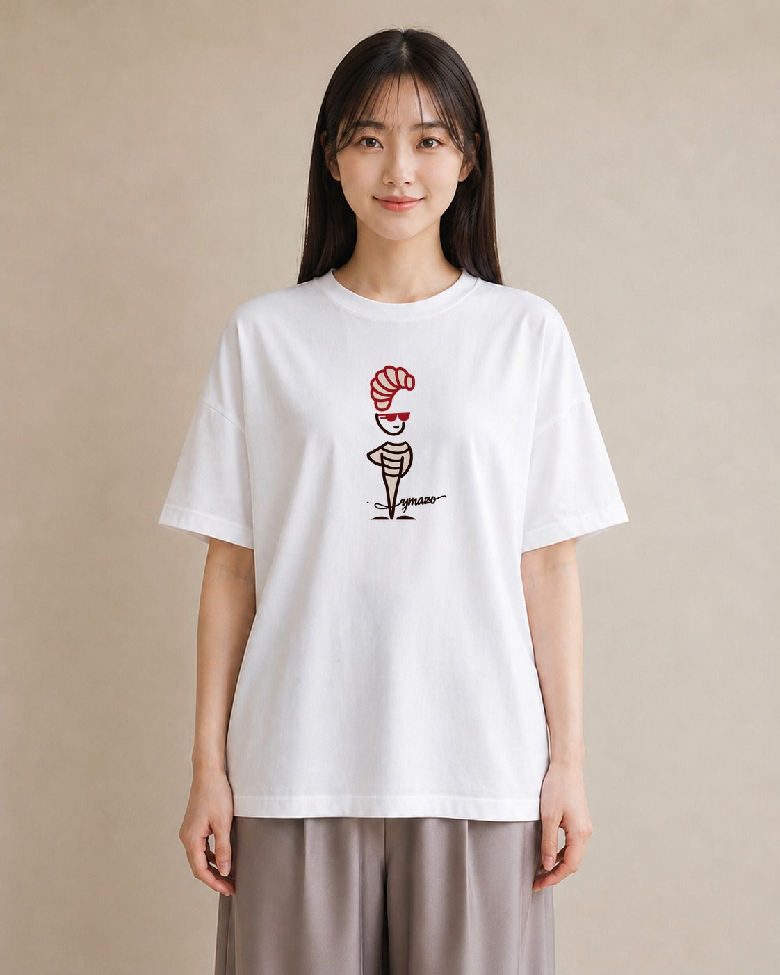 Tシャツ レディース パン ベーカリー イラスト モード 旅行用 海 白T YMAZO