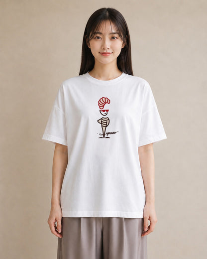 Tシャツ レディース パン ベーカリー イラスト モード 旅行用 海 白T YMAZO