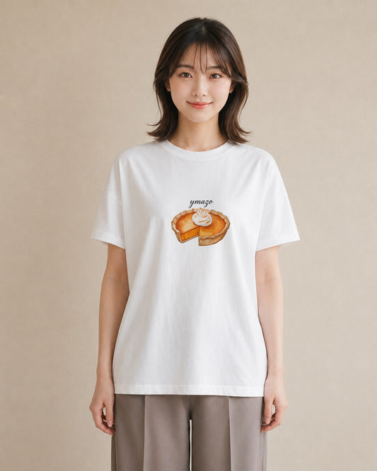 プリントTシャツ レディース クロワッサン 食べ物 フード イラスト ボタニカル 秋コーデ おしゃれギフト 白T YMAZO