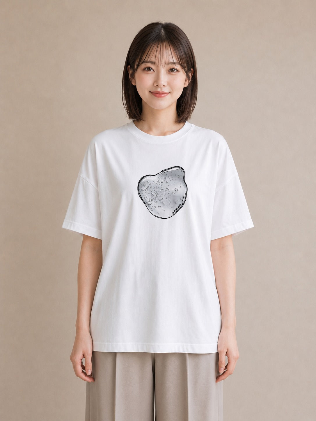 グラフィックTシャツ レディース 雨上がりの小道 雨上がり 小道 ナチュラル アンティーク イラスト ガーリー 旅行用 海 白T YMAZO