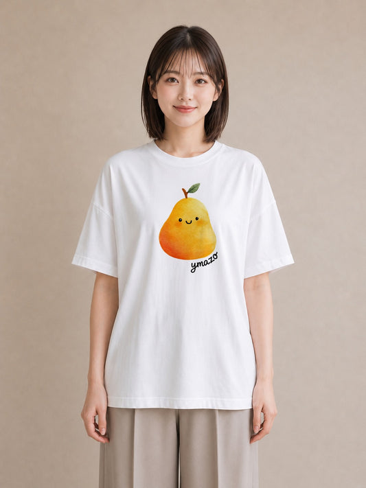 Tシャツ レディース みかん 食べ物 フード イラスト ミニマル 旅行 母娘コーデ 白T YMAZO