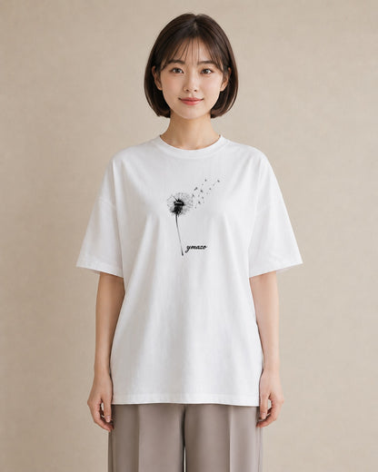 プリントTシャツ レディース たんぽぽ 花 花柄 イラスト 淡色 部屋着 女性向けギフト 白T