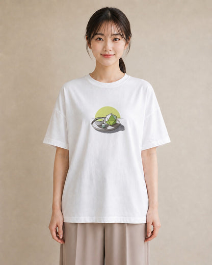 プリントTシャツ レディース 抹茶 食べ物 フード イラスト 北欧風 ビーチ デイリーウェア 白T YMAZO