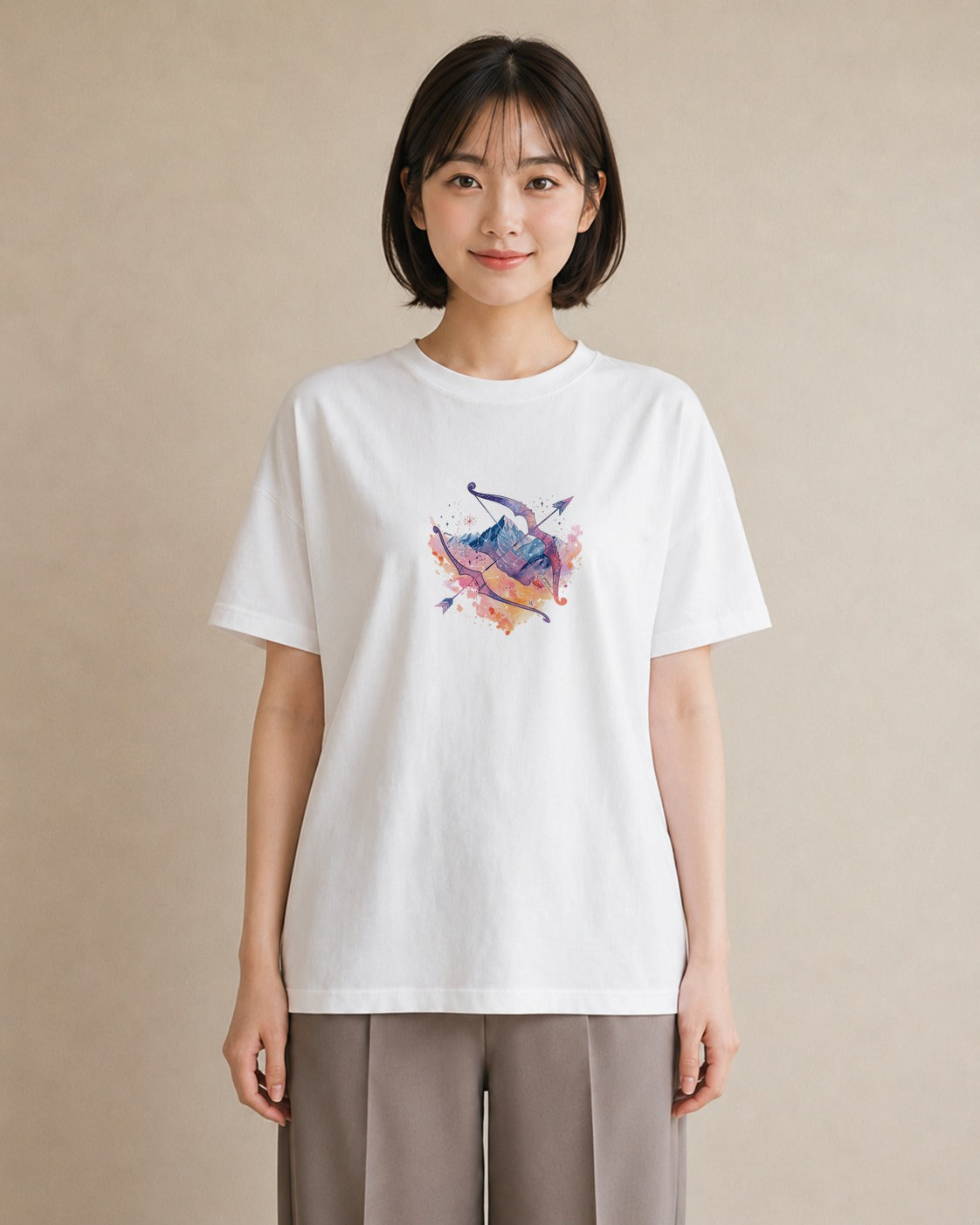 Tシャツ レディース 双子座 星空 宇宙 イラスト ナチュラル 母の日 ビーチ 白T YMAZO